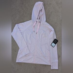90 Degrees By Reflex Petal Pink Drawstring Hooded Thumbhole Athletic Jacket
